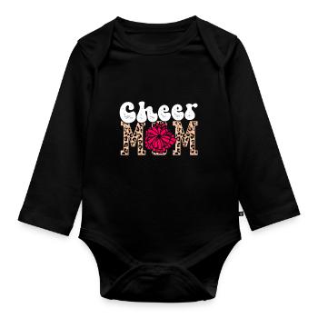 Cheer Maman Pom-pom girl Maman pom-pom girl - Body Bébé bio manches longues - noir - Devant
