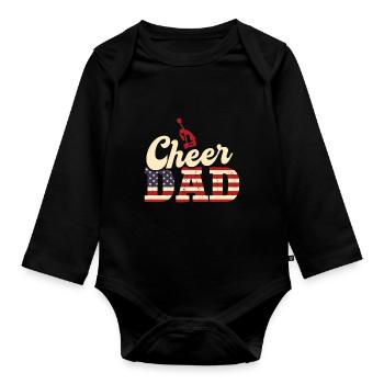 Cheer Papa Pom-pom girl Papa - Body Bébé bio manches longues - noir - Devant