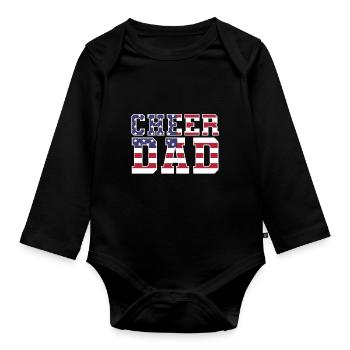 Cheer Papa Pom-pom girl Papa - Body Bébé bio manches longues - noir - Devant