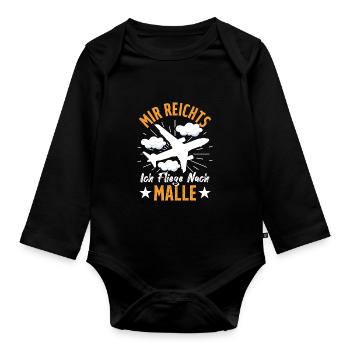 Mallorca Urlaub Mir Reichts Ich Fliege Nach Malle - Baby Bio-Langarm-Body - Schwarz - Vorne