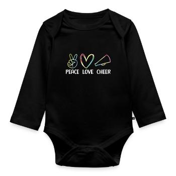 Cheerleadermädchen Cheerleading Jubel Jugend - Baby Bio-Langarm-Body - Schwarz - Vorne