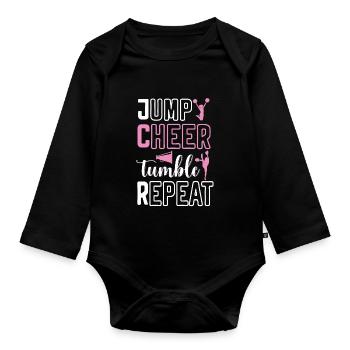 Cheerleadermädchen Cheerleading Jubel Jugend - Baby Bio-Langarm-Body - Schwarz - Vorne