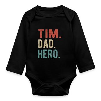 Tim Papa Héros - Body Bébé bio manches longues - noir - Devant