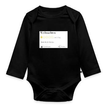 Weihnachten: Danke für die Socken ... - Baby Bio-Langarm-Body - Schwarz - Vorne