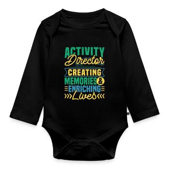 Activity Director Appreciation - Baby Bio-Langarm-Body - Schwarz - Vorne