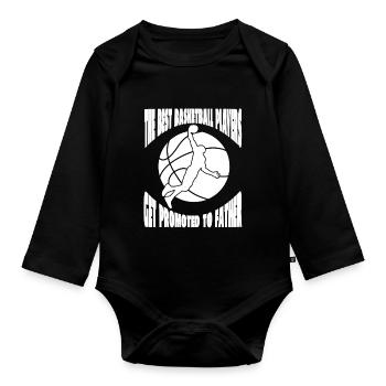 Basketballteam Basketballspieler Basketball - Baby Bio-Langarm-Body - Schwarz - Vorne