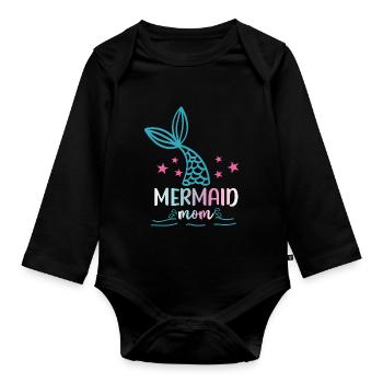 Escouade de fête d’anniversaire pour sirène - Body Bébé bio manches longues - noir - Devant