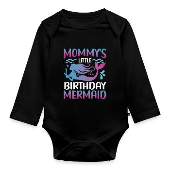 Escouade de fête d’anniversaire pour sirène - Body Bébé bio manches longues - noir - Devant