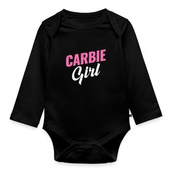 Carbie Girl Kohlenhydrate Liebhaber Frühstück - Baby Bio-Langarm-Body - Schwarz - Vorne