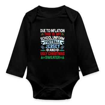 Aufgrund Der Inflation Ist Dies Meine Schuluniform - Baby Bio-Langarm-Body - Schwarz - Vorne