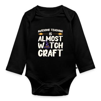 Lustige Lehrer Halloween Geschenke - Baby Bio-Langarm-Body - Schwarz - Vorne