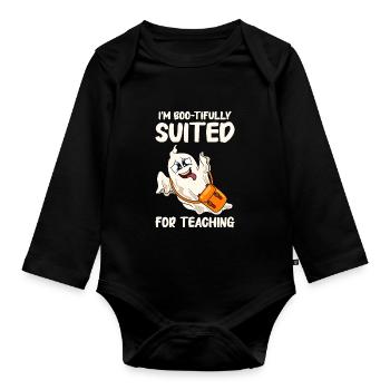 Lustige Lehrer Halloween Geschenke - Baby Bio-Langarm-Body - Schwarz - Vorne