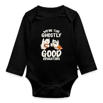 Lustige Lehrer Halloween Geschenke - Baby Bio-Langarm-Body - Schwarz - Vorne