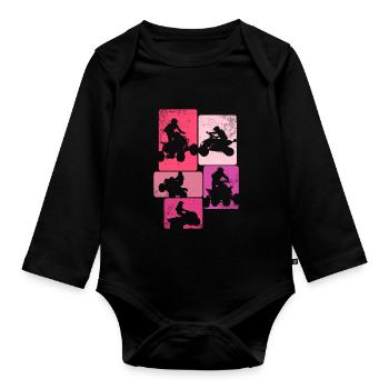 ATV Quad Bike Girl Allradfahrzeuge - Baby Bio-Langarm-Body - Schwarz - Vorne