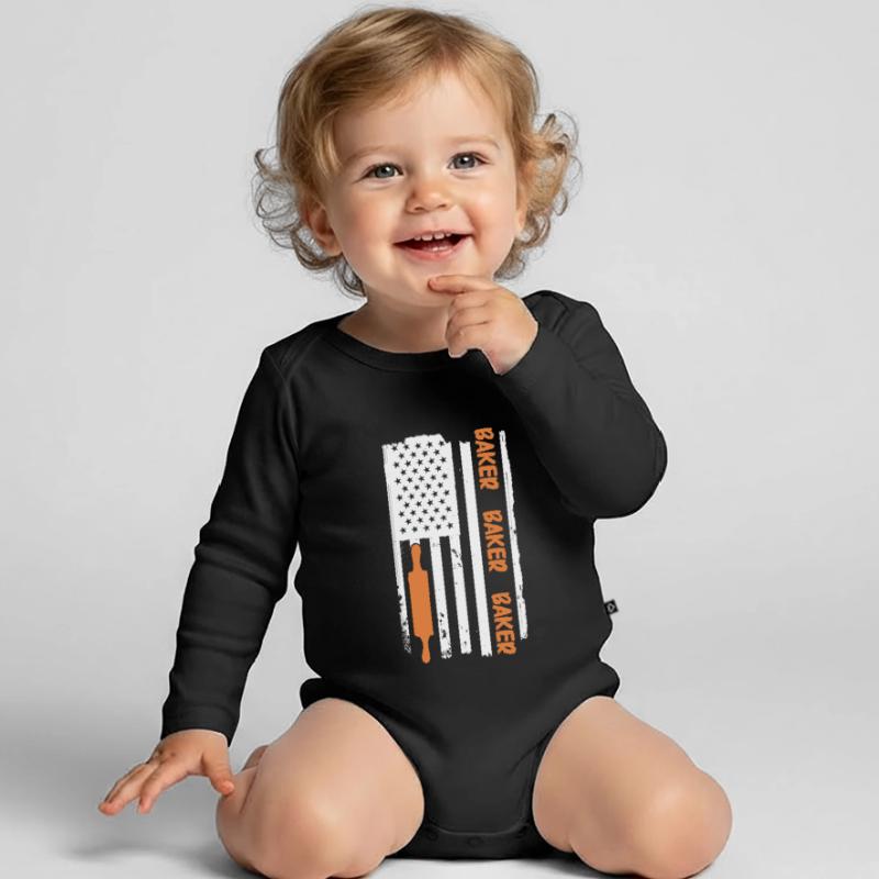 Baking Bread Bakery Bakery Bread Making Organic Longsleeve Baby Bodysuit