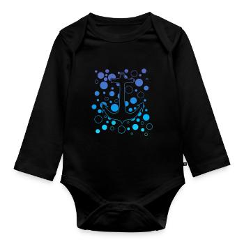 Anker Skipper Kapitän - Baby Bio-Langarm-Body - Schwarz - Vorne