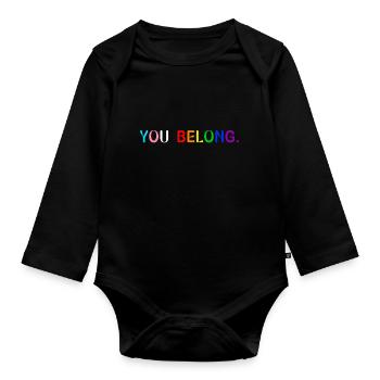 Gay Pride LGBTQ Support Funny LGBT Pride Month - Organic Longsleeve Baby Bodysuit - black - Front