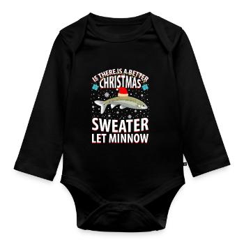 S’il y a un meilleur pull de Noël, laissez Minnow - Body Bébé bio manches longues - noir - Devant