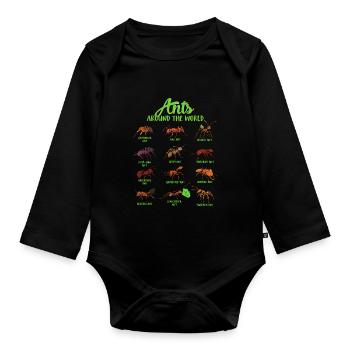 Ameisen der Welt - Ameisenarten - Baby Bio-Langarm-Body - Schwarz - Vorne