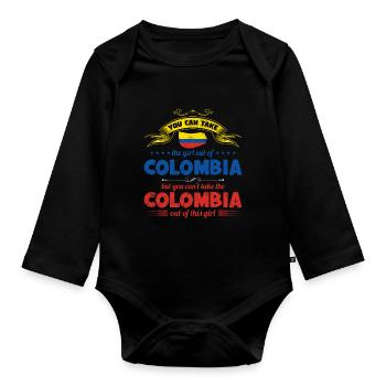 Colombie femme drôle colombien cadeau - Body Bébé bio manches longues - noir - Devant