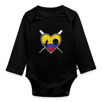 Colombie coeur Tage National Sports cadeau - Body Bébé bio manches longues - noir - Devant