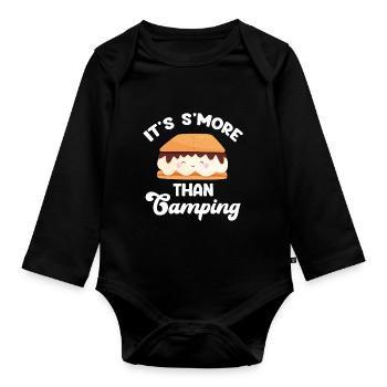 It's more than Camping Glamping Adventures - Organic Longsleeve Baby Bodysuit - black - Front