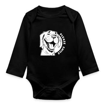 Labrador Just Smile - Organic Longsleeve Baby Bodysuit - black - Front