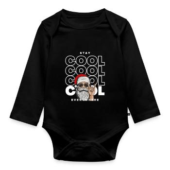 Bleiben Sie überall cool | XMAS - Baby Bio-Langarm-Body - Schwarz - Vorne