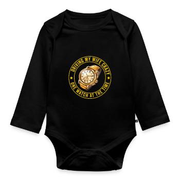 Watch Collector Horologist Collecting Watches - Organic Longsleeve Baby Bodysuit - black - Front
