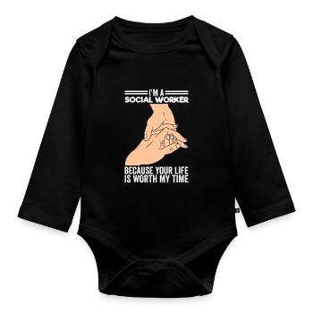 Social Worker Street Worker Street Worker - Organic Longsleeve Baby Bodysuit - black - Front