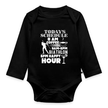 Biathlon Biathlon Today's Schedule - Organic Longsleeve Baby Bodysuit - black - Front