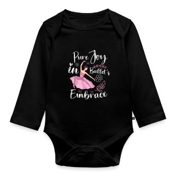 Ballet Ballerine Danse Danseuse Danse Ballet - Body Bébé bio manches longues - noir - Devant