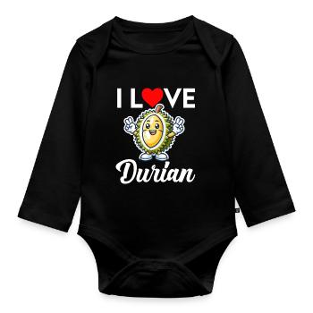 Durian Fruit Lover Drôle Durio Zibethinus Hommes - Body Bébé bio manches longues - noir - Devant