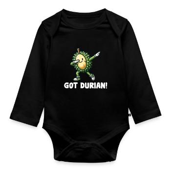 Durian Fruit Lover Drôle Durio Zibethinus Hommes - Body Bébé bio manches longues - noir - Devant