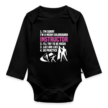 Winter Guard Instructor Colorguard Captain Gift - Organic Longsleeve Baby Bodysuit - black - Front