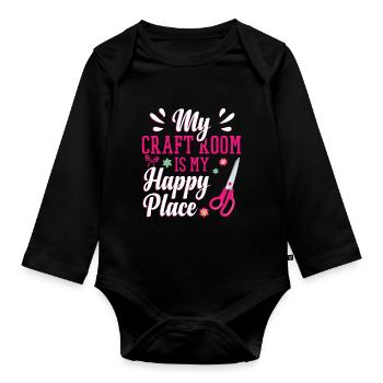 Cardmaker Scrapbooking Card Making Kits For - Organic Longsleeve Baby Bodysuit - black - Front