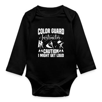 Winter Guard Instructor Colorguard Captain Gift - Organic Longsleeve Baby Bodysuit - black - Front