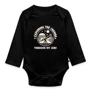 Astrophotography Astrophotographer Astronomy - Organic Longsleeve Baby Bodysuit - black - Front