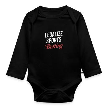 Legalize Sports Betting Sport Horse Betting Derby - Organic Longsleeve Baby Bodysuit - black - Front