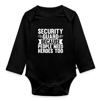 Security Kleidung Security Zubehör - Baby Bio-Langarm-Body - Schwarz - Vorne