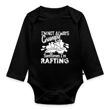 Rafting Sometimes I'm Rafting - Organic Longsleeve Baby Bodysuit - black - Front
