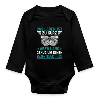 6 Zylinder Tuner Tuning V6 - Baby Bio-Langarm-Body - Schwarz - Vorne