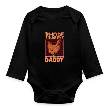 Red Rhodeland dad - Organic Longsleeve Baby Bodysuit - black - Front