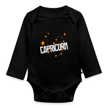 Capricorn Capricorn Zodiac Star - Organic Longsleeve Baby Bodysuit - black - Front