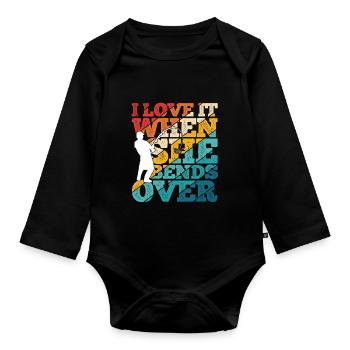 I Love It When She Bends Over! Fischer Natur Angel - Baby Bio-Langarm-Body - Schwarz - Vorne