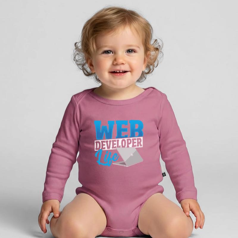 Web Developer Life Web Developer Programmer Organic Longsleeve Baby Bodysuit