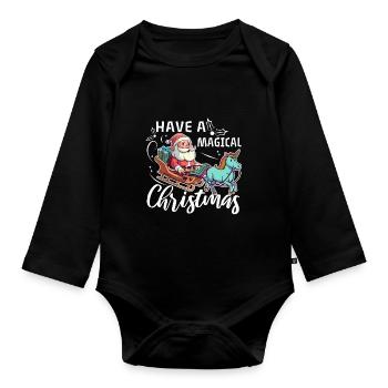 Have a magical christmas - Baby Bio-Langarm-Body - Schwarz - Vorne