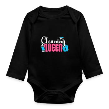 Housekeeping Week Geschenke Reinigungsliebhaber - Baby Bio-Langarm-Body - Schwarz - Vorne