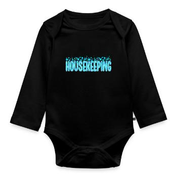 Housekeeping Week Geschenke Reinigungsliebhaber - Baby Bio-Langarm-Body - Schwarz - Vorne