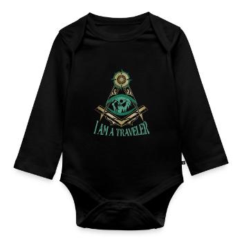 Masonic Freemasonry Fraternal - Baby Bio-Langarm-Body - Schwarz - Vorne